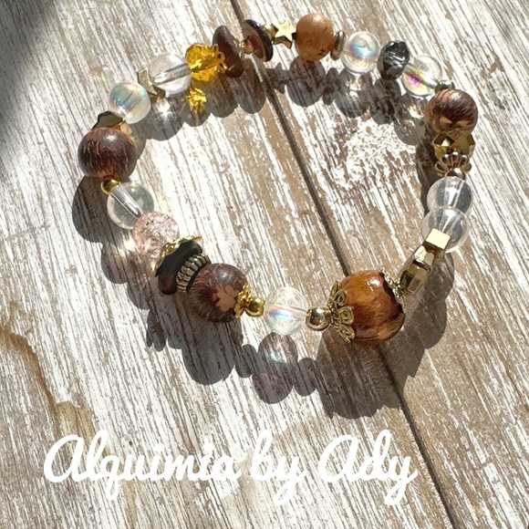 Mystic Aura Quartz silver chunky bracelet - Picture 1 of 3